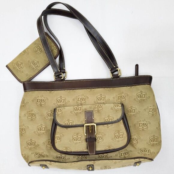 Dooney & Bourke Signature Large Shoulder Bag & Eyeglasses case - Picture 1 of 9